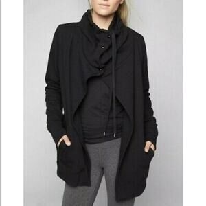 Athleta | Black Long Sleeve Sweater Jacket Collar